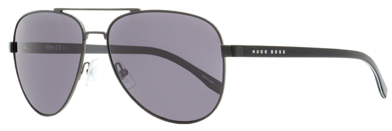 hugo boss men's ruthenium square aviator sunglasses