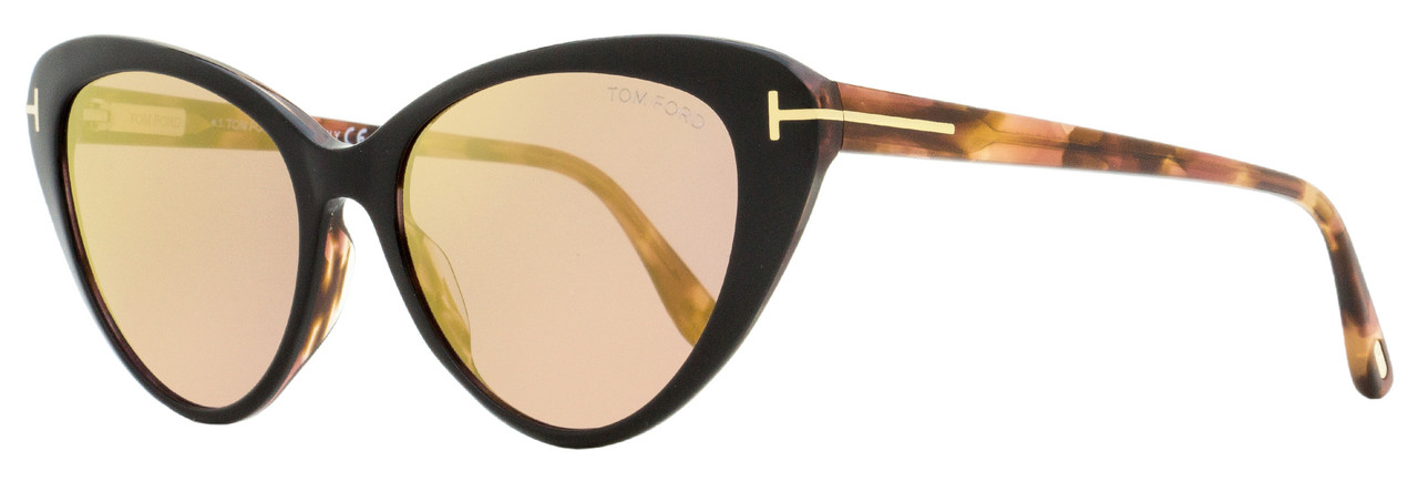 Tom Ford Cateye Sunglasses TF869 Harlow 05Z Black/Rose Havana 56mm FT0869