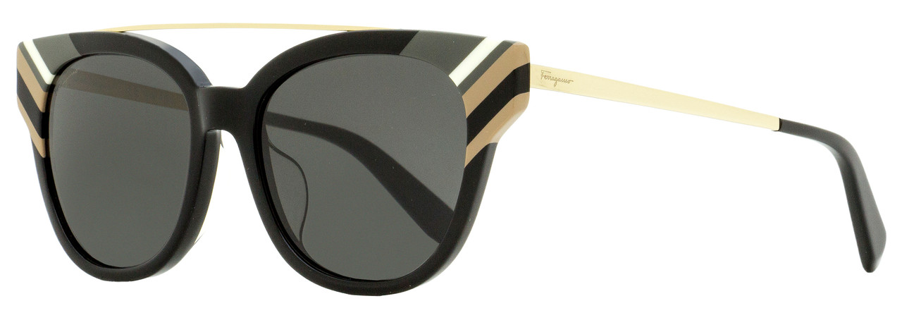 Salvatore Ferragamo Alternative Fit Sunglasses SF882SA 001 Black/Gold 54mm  882