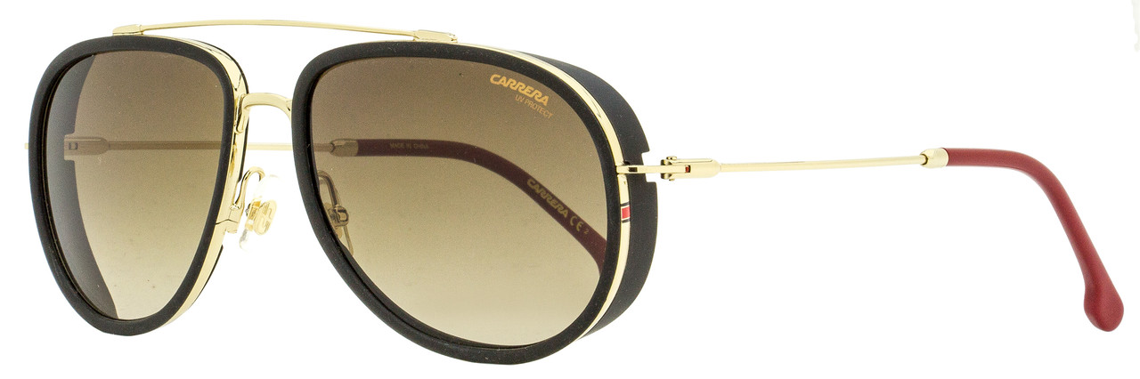 Carrera Aviator Sunglasses CA166S Y11HA Black/Gold/Maroon 59mm 166