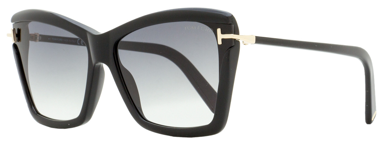 Tom Ford Butterfly Sunglasses TF849 Leah 01B Black/Gold 64mm FT0849
