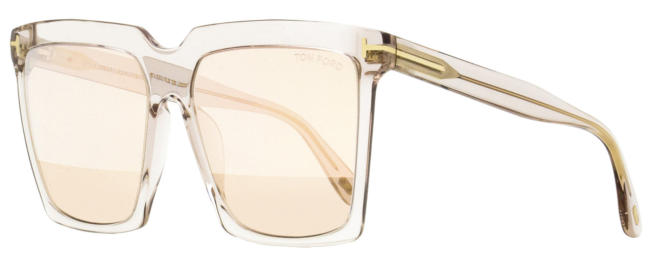 Tom Ford Square Sunglasses TF764 Sabrina-02 20Z Transparent Champagne 58mm  FT0764