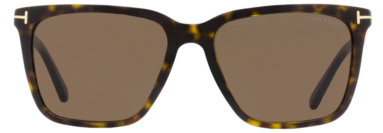 Tom Ford Rectangular Sunglasses TF862 Garrett 52E Dark Havana/Gold