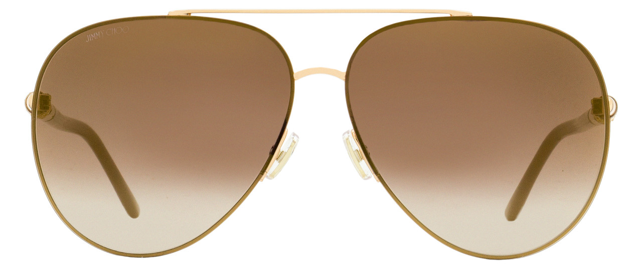 JIMMY CHOO ABBIEGS 006J HA Gold Havana Aviator Sunglasses