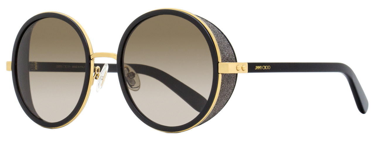 Jimmy Choo Round Andie Sunglasses J7QJ6 Black/Gold 54mm