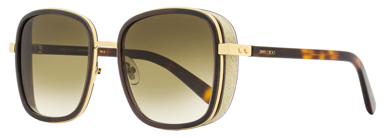 Jimmy Choo Sunglasses Women's Elva/S 2M29O Black-Gold 54-20-130 |  EyeSpecs.com