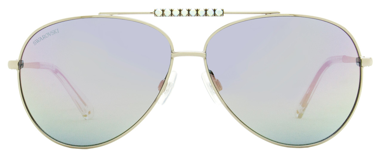 Swarovski Aviator Sunglasses SK0308 16Z Palladium/Crystal 60mm