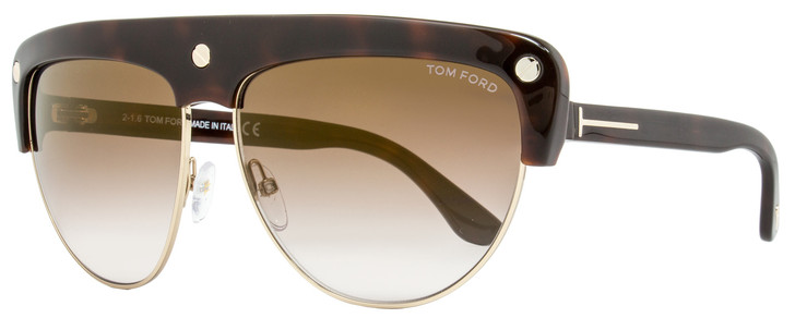 Tom Ford Square Sunglasses TF318 Liane 52G Havana/Rose Gold FT0318