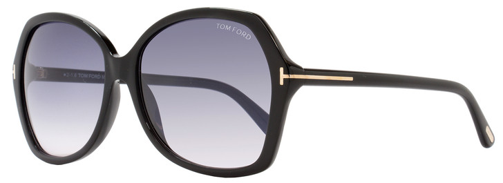 Tom Ford Square Sunglasses TF328 Carola 01B Shiny Black FT0328