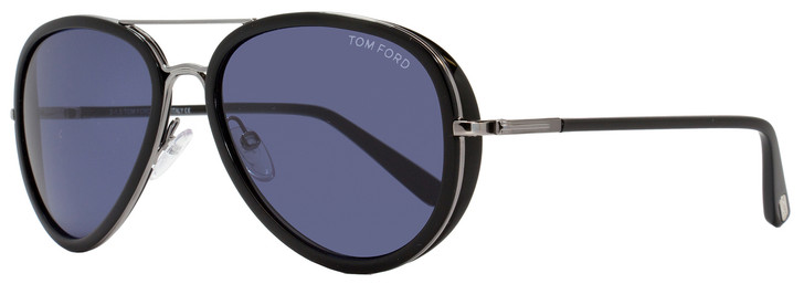 Tom Ford Aviator Sunglasses TF341 Miles 14V Ruthenium/Black FT0341