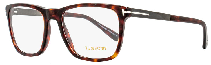 Tom Ford Square Eyeglasses TF5351 052 Size: 54mm Red Havana/Dark Ruthenium FT5351