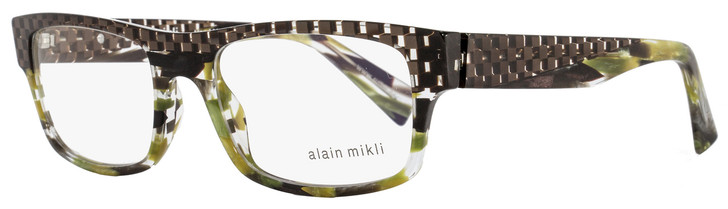 Alain Mikli Rectangular Eyeglasses A01251 B0G5 Size: 53mm Brown/Green Melange 1251