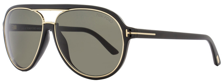 Tom Ford Aviator Sunglasses TF379 Sergio 01A Shiny Black/Gold FT0379