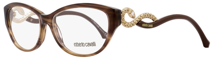 Roberto Cavalli Oval Eyeglasses RC938 Prijipati 047 Size: 54mm Striped Brown/Gold 938