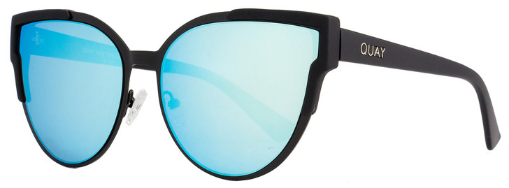 Quay Oval Sunglasses QW000151 Game On BLK-BLUE Matte Black 151