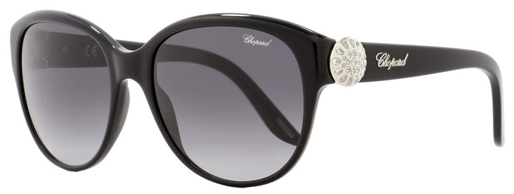 Chopard Oval Sunglasses SCH185S 0700 Black/Palladium 185