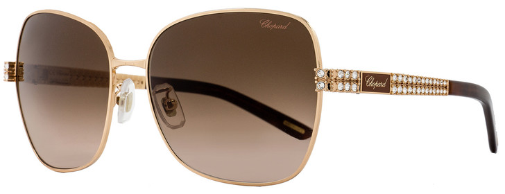Chopard Rectangular Sunglasses SCHB25S 08MZ Copper Gold/Brown B25