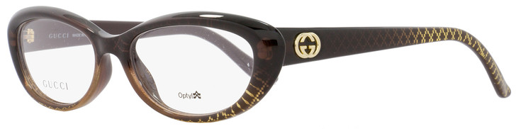 Gucci Oval Eyeglasses GG3566 W9B Size: 52mm Brown/Gold Patterned 3566