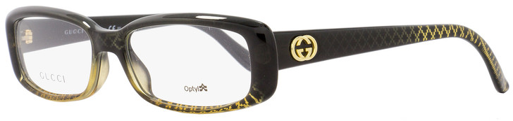 Gucci Rectangular Eyeglasses GG3567 W8H Size: 52mm Black/Gold Patterned 3567