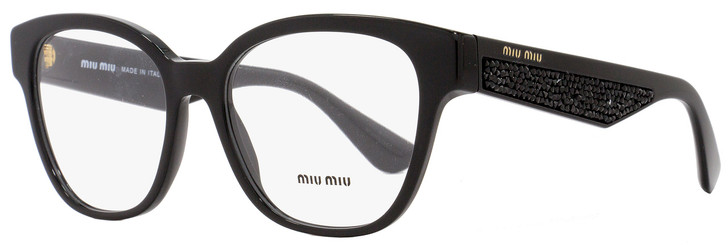 Miu Miu Oval Eyeglasses VMU06O 1AB-1O1 Size: 52mm Shiny Black 06OV