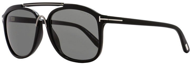 Tom Ford Square Sunglasses TF300 Cade 01A Black/Ruthenium FT0300