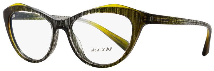 Alain Mikli Cateye Eyeglasses A03061 F001 Size: 54mm Black Dot/Yellow 3061