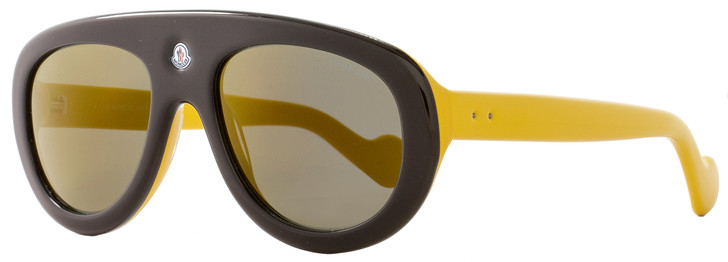 Moncler Oval Sunglasses ML0001 Blanche 47G Dark Brown/Yellow 0001