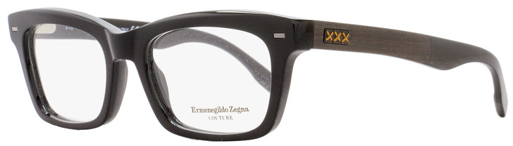 Ermengildo Zegna Couture Rectangular Eyeglasses ZC5006 001 Size: 53mm Black/Ebony/Horn 5006