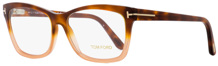 Tom Ford Rectangular Eyeglasses TF5424 056 Havana/Peach 55mm FT5424