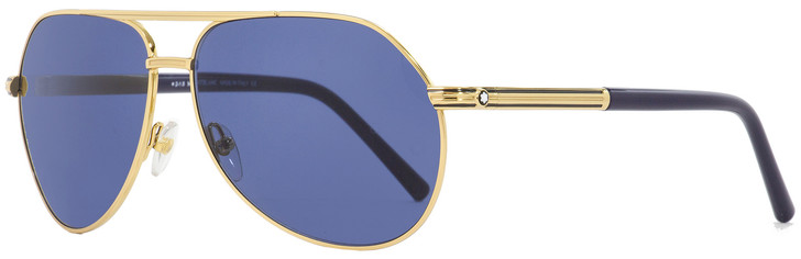 Montblanc Aviator Sunglasses MB504S 30V Yellow Gold/Navy 62mm 504