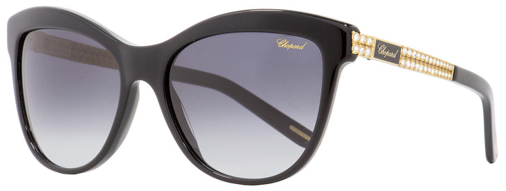 Chopard Cateye Sunglasses SCH189S 700F Black/Gold 55mm 189