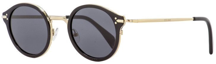 Celine Round Sunglasses CL41082S ANWBN Black/Gold 46mm 41082