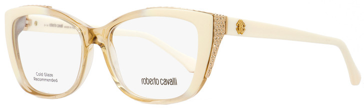 Roberto Cavalli Rectangular Eyeglasses RC947 Ruchba 047 Champagne/Ivory/Gold 54mm 947