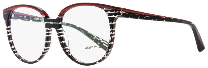 Alain Mikli Oval Eyeglasses A03050 E009 Black Red Crystal 55mm 3050