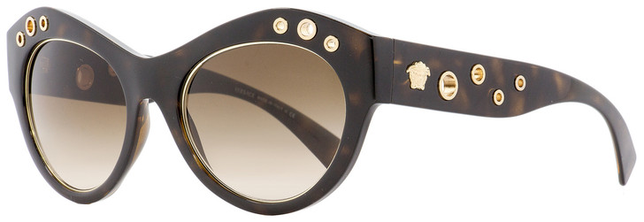 Versace Oval Sunglasses VE4320 108-13 Havana/Gold 54mm 4320