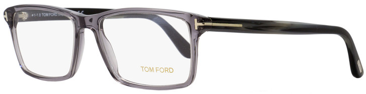 Tom Ford Rectangular Eyeglasses TF5408 020 Transparent Gray/Horn 56mm FT5408
