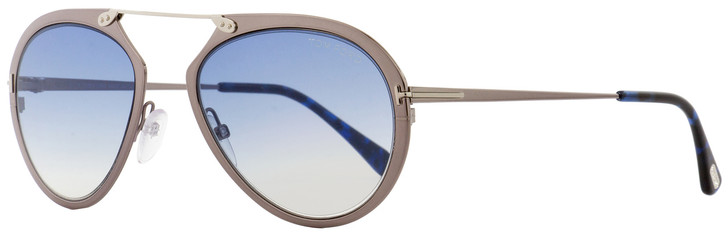 Tom Ford Aviator Sunglasses TF508 Dashel 12W Dark Ruthenium/Blue 53mm FT0508