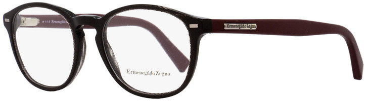 Ermenegildo Zegna Oval Eyeglasses EZ5057 005 Black Stripe/Burgundy 49mm 5057