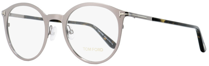 Tom Ford Oval Eyeglasses TF5465 014 Light Ruthenium/Havana 50mm FT5465