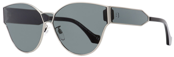 Balenciaga Oval Sunglasses BA96 12A Dark Ruthenium/Black 65mm BA096