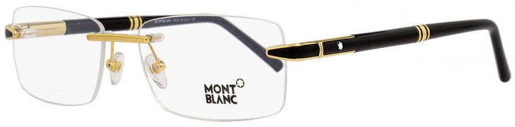 Montblanc Rimless Eyeglasses MB490 030 Yellow Gold/Black 55mm 490