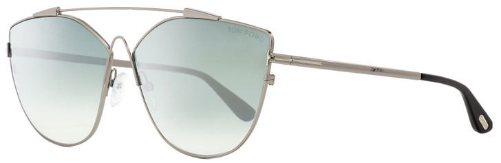 Tom Ford Butterfly Sunglasses TF563 Jacquelyn-02 14X Ruthenium/Black 64mm FT0563