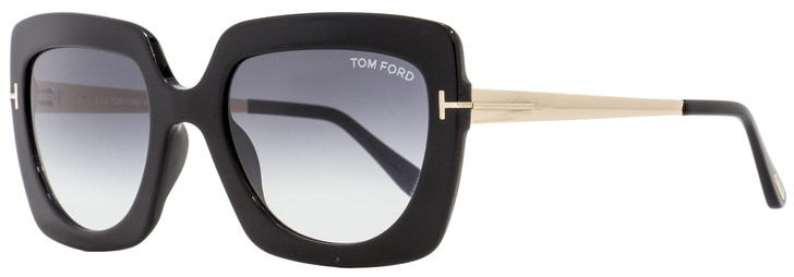 Tom Ford Square Sunglasses TF610 Jasmine-02 01B Black/Gold 53mm FT0610