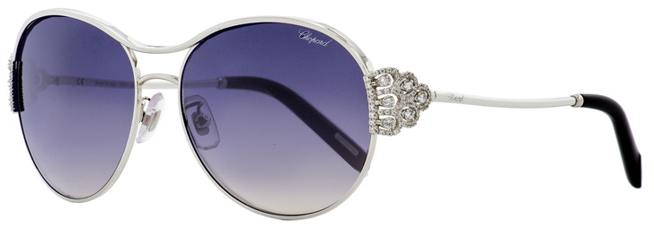 Chopard Oval Sunglasses SCHC02S 579X Palladium/Black 59mm C02
