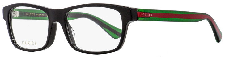 Gucci Rectangular Eyeglasses GG0006OA 002 Black/Green/Red 55mm 0006