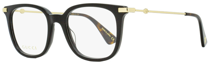 Gucci Rectangular Eyeglasses GG0110O 001 Black/Havana/Gold 49mm 0110