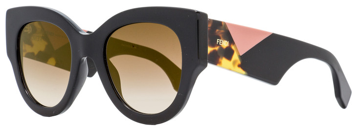 Fendi Oval Sunglasses FF0264S 807JL Black/Tortoise 51mm 264