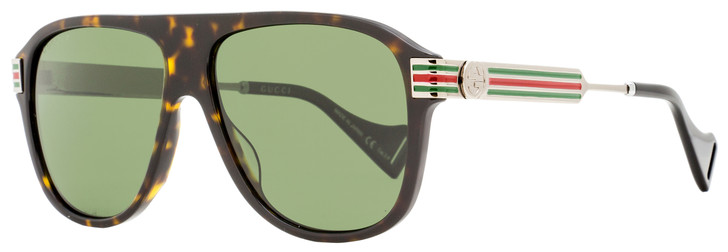 Gucci Square Sunglasses GG0587S 002 Havanna/Ruthenium Polarized 57mm 0587