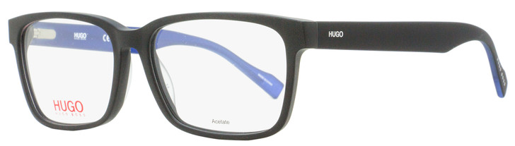 Hugo by Hugo Boss Rectangular Eyeglasses HG 0182 003 Matte Black/Blue 55mm