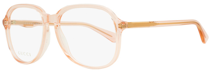 Gucci Oval Eyeglasses GG0259O 005 Peach/Rose Transparent 55mm 0259